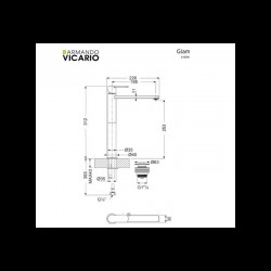 Μπαταρία Νιπτήρος Ψηλή Armando Vicario Glam Chrome 610041-100 Χρωμέ Με Βαλβίδα Clic-Clac 